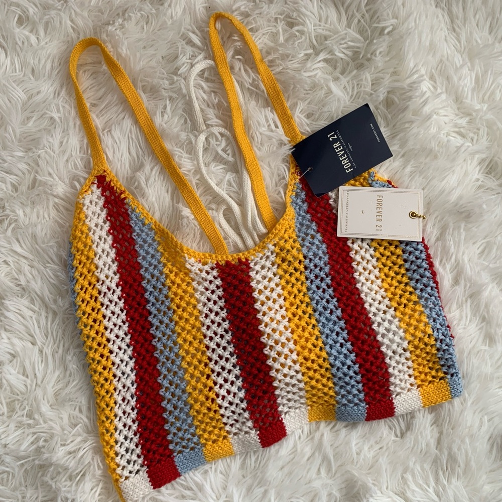 BRAND NEW Forever 21 Red, Yellow, Blue, White Sweater Sleeveless top